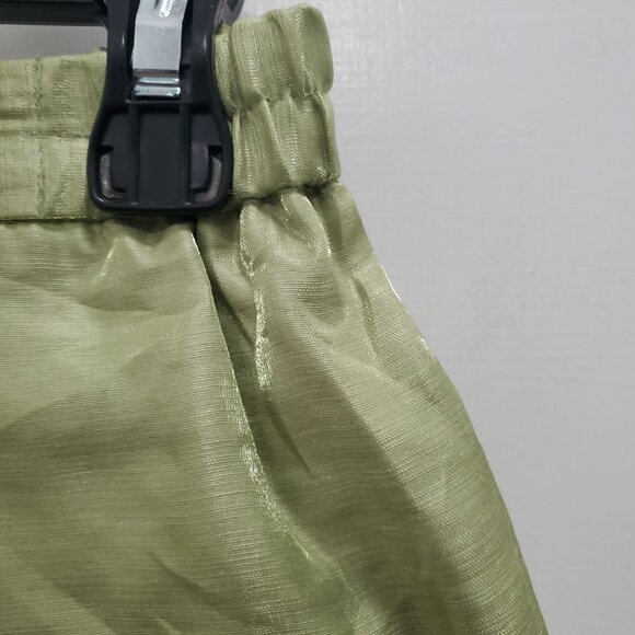Nina Massini Vintage Avocado Green Taffeta Layered Lace Formal Skirt Plus 14 - Picture 2 of 8